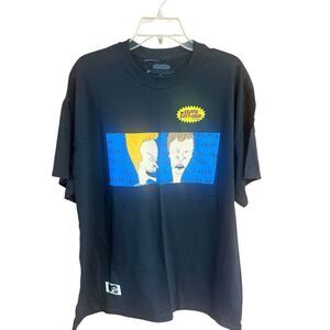 MTV Beavis and Butt-Head black graphic t-shirt Black Sz XL NWOT